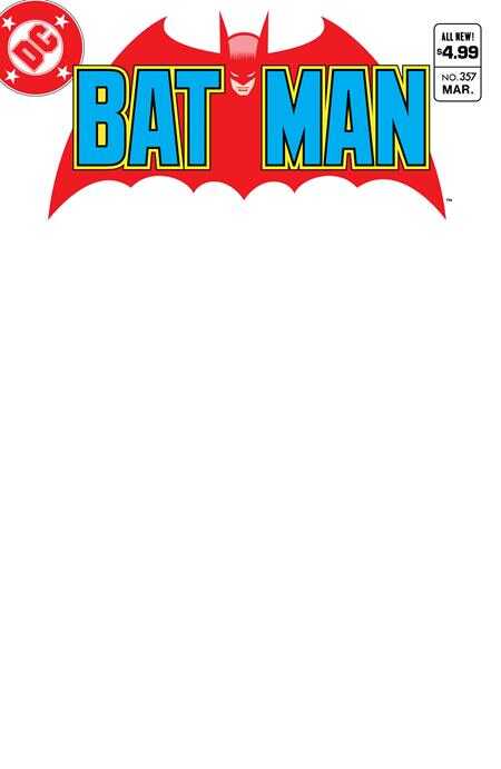 DC Comics - BATMAN # 357 FACSIMILE EDITION COVER C BLANK VARIANT