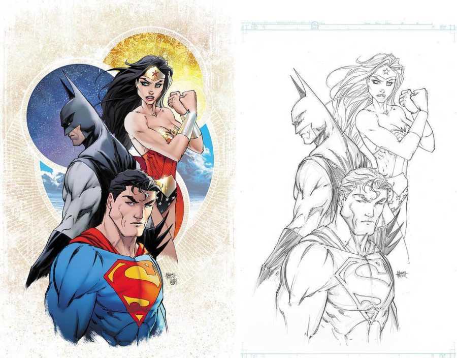 DC - Justice League # 1 Aspen Retailer Variant Regular ve B&W Kapak Set