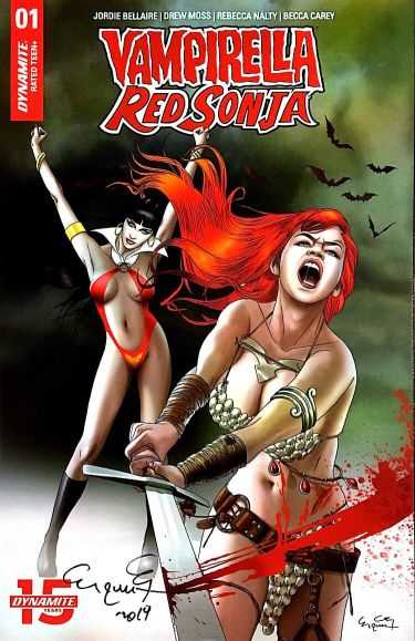 Dynamite - Vampirella Red Sonja # 1 Exclusive Paralel Evren Ergün Gündüz Variant Ergün Gündüz İmzalı
